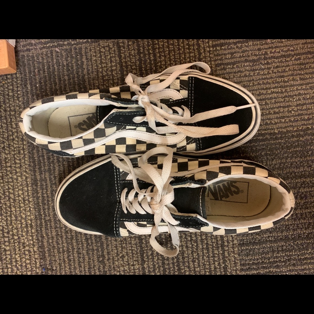 Checkered Vans. Worn. - Picture 3 of 4